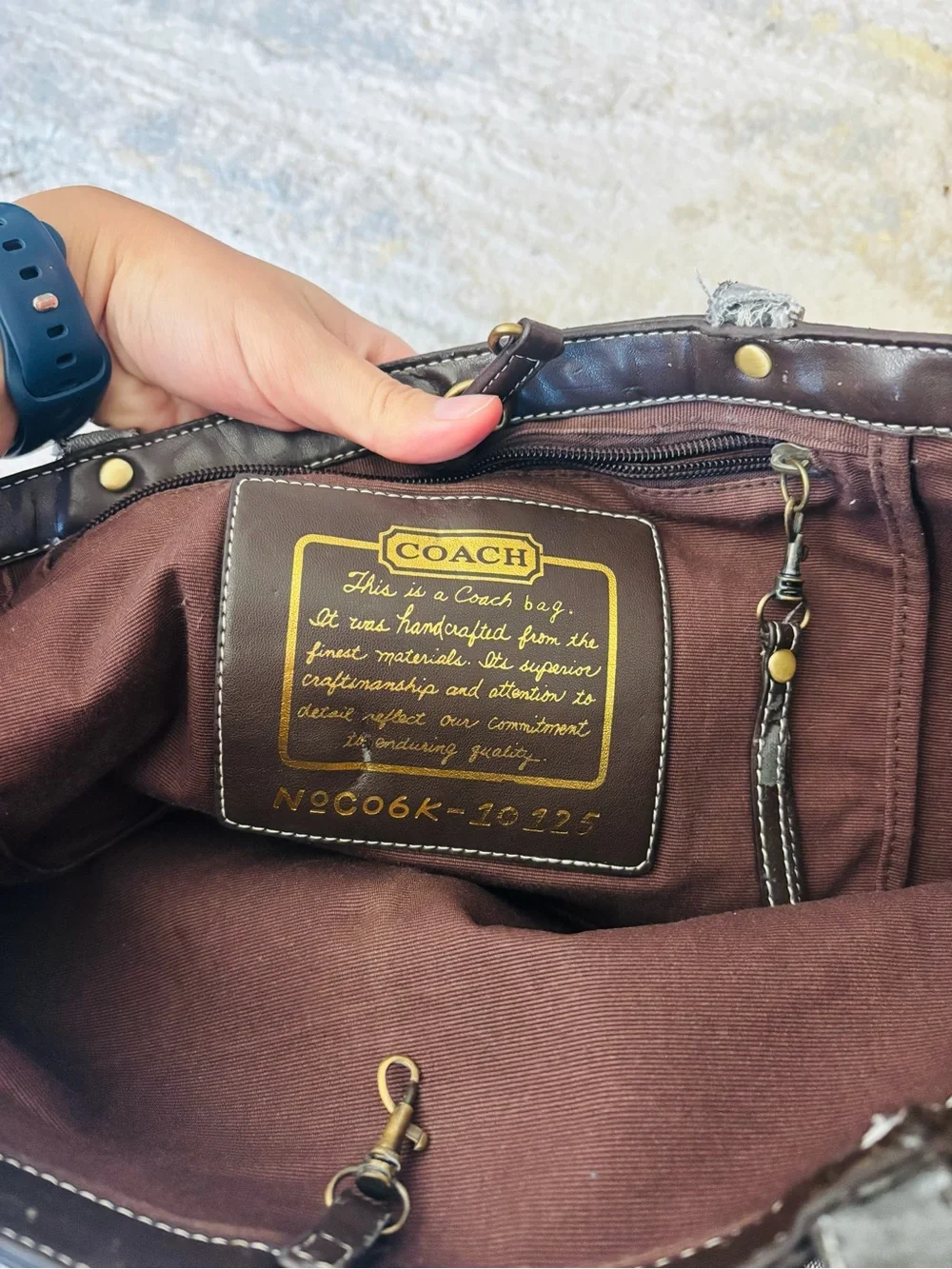 Coach Signature Canvas Tote in Brown and Cream with Dark Brown Trim